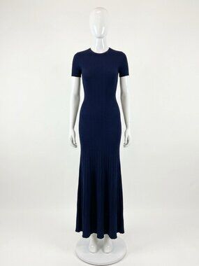 Ralph Lauren Purple Label Women's Blue Rib Knit Dress Size XS
